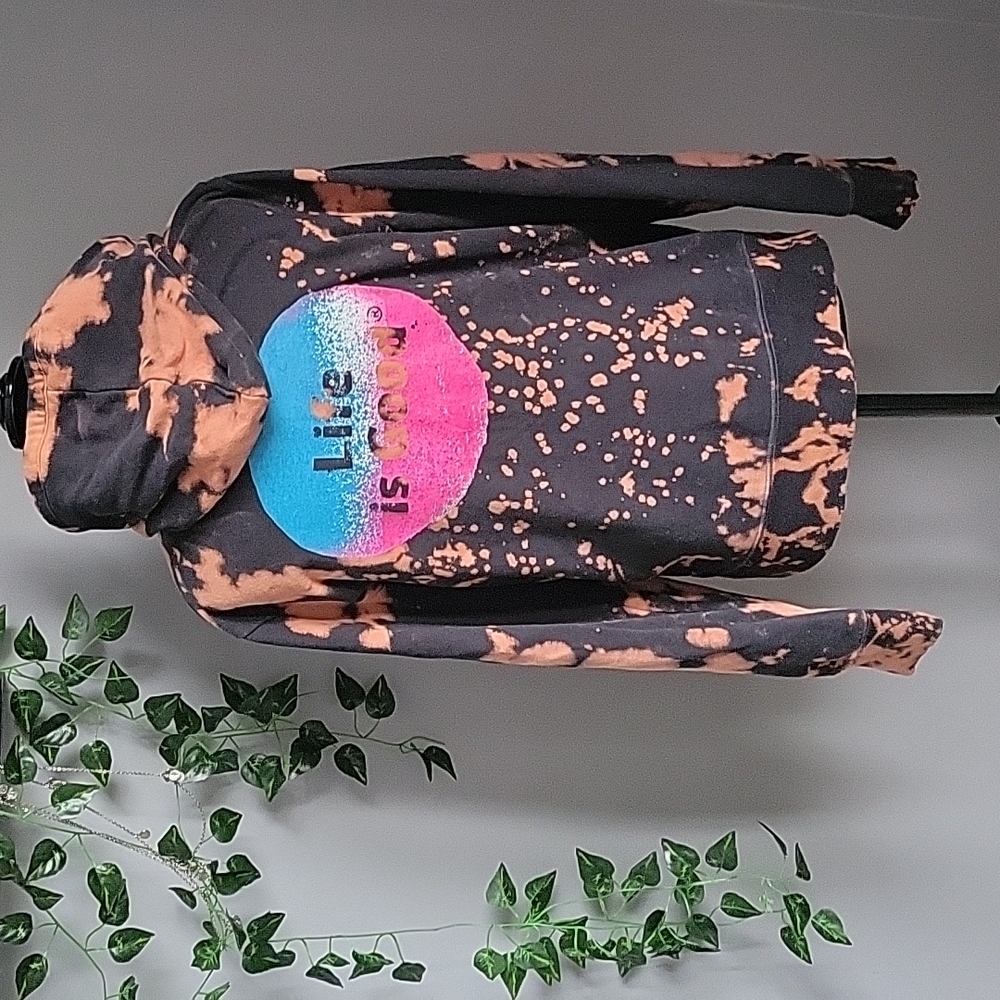 Life is Good Bleach Dye Hoodie